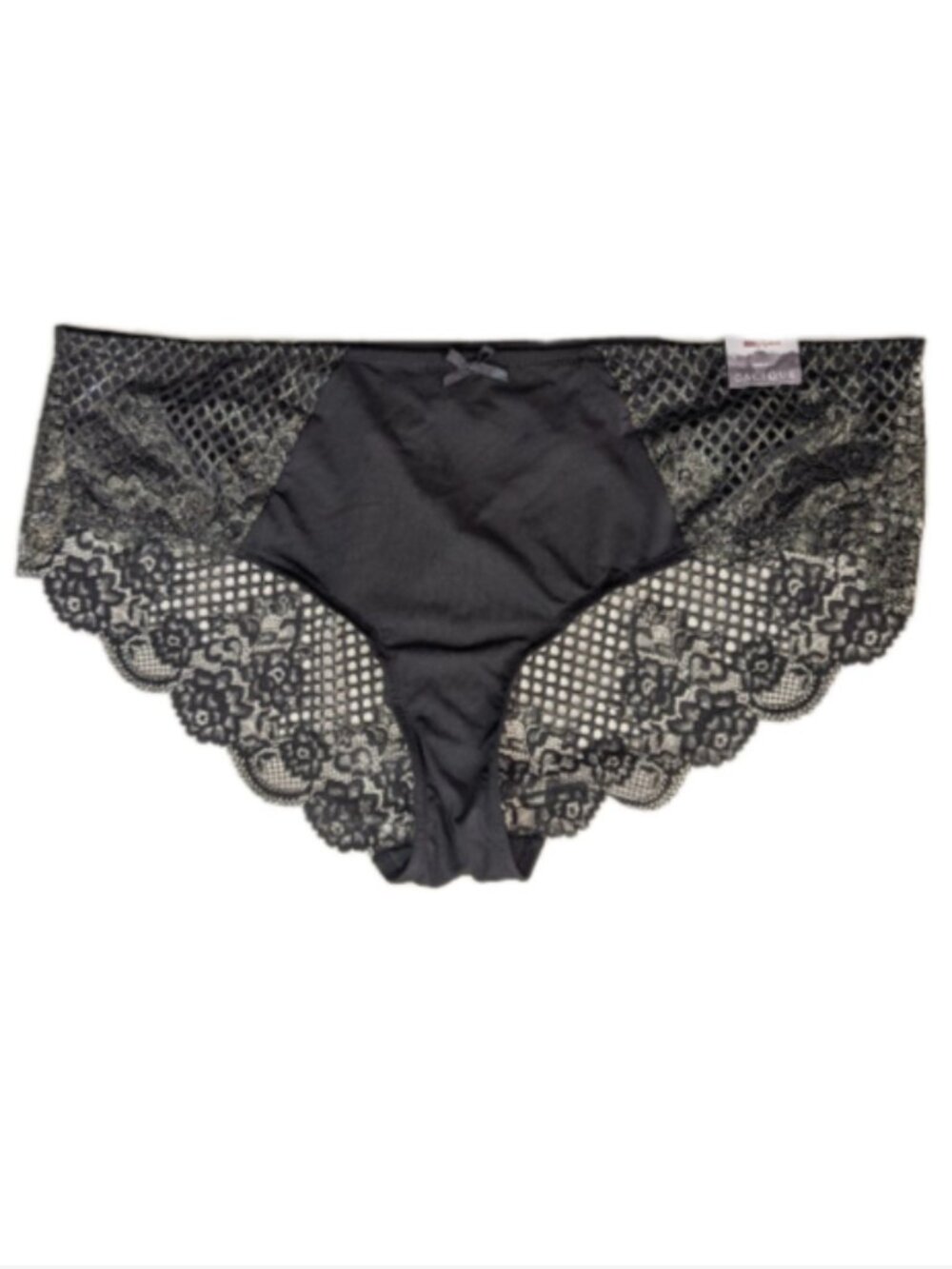 Cacique Cheeky Panty 18/20 NEW Women Plus Size Underwear black lace strappy